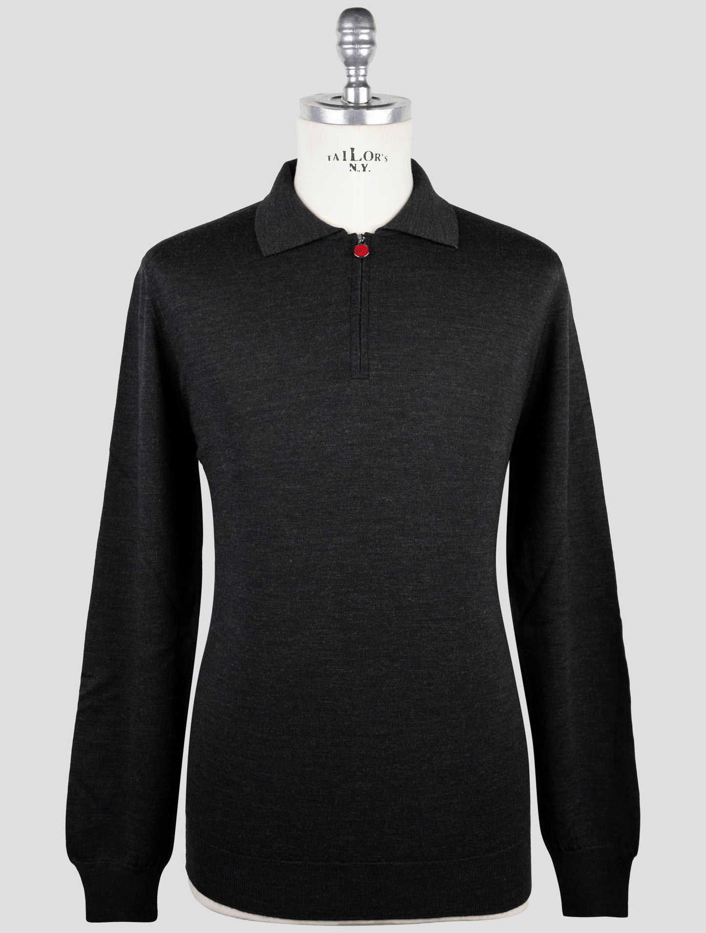 Kiton Dark Gray Wool Sweater Polo
