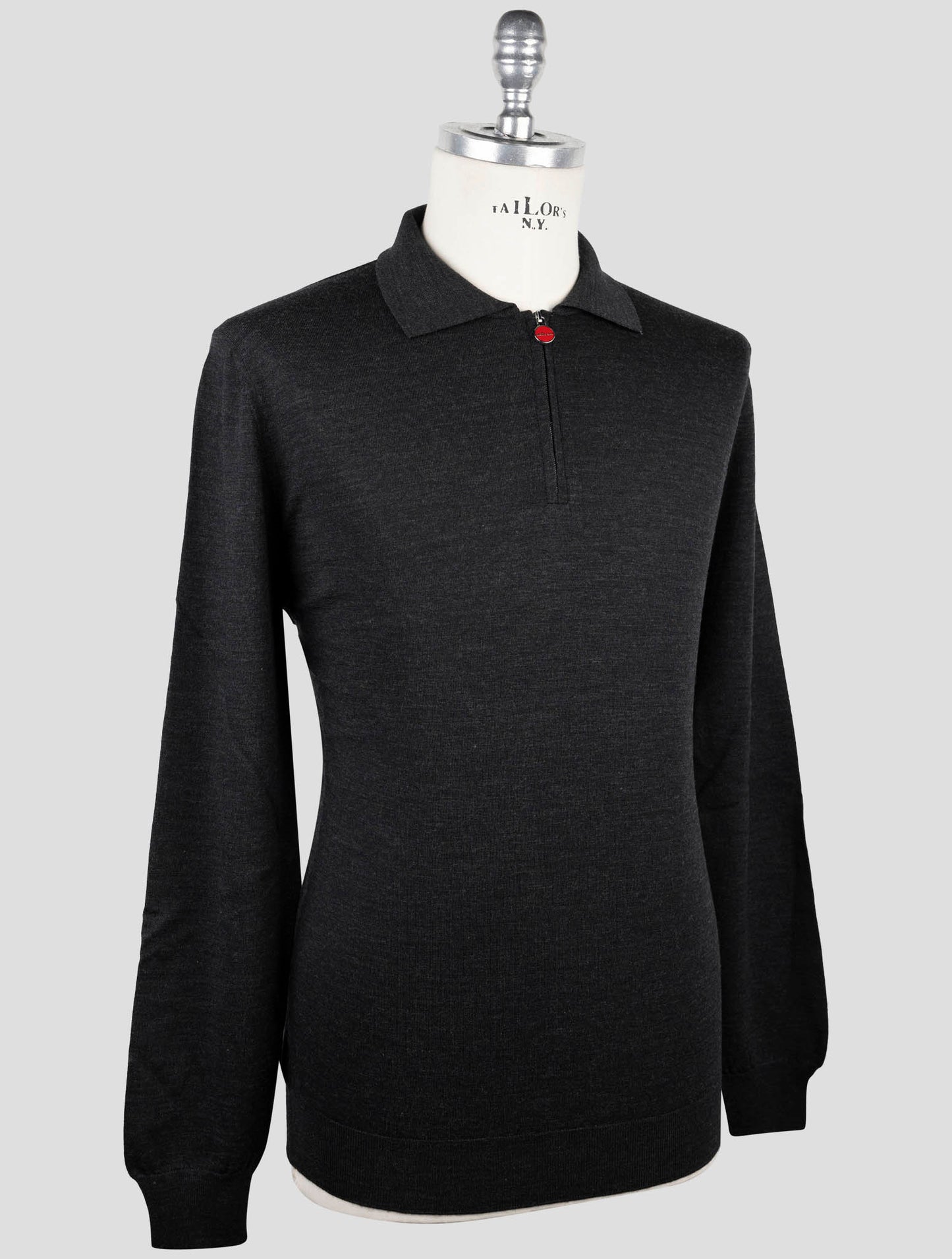 Kiton Dark Gray Wool Sweater Polo
