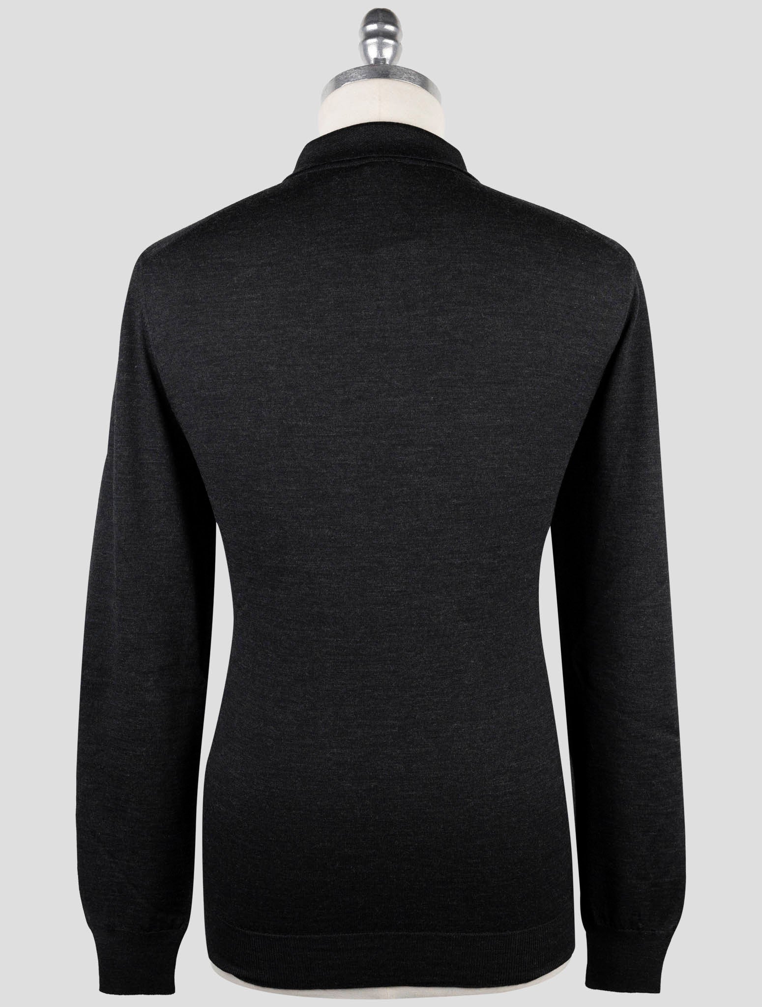 Kiton Dark Gray Wool Sweater Polo