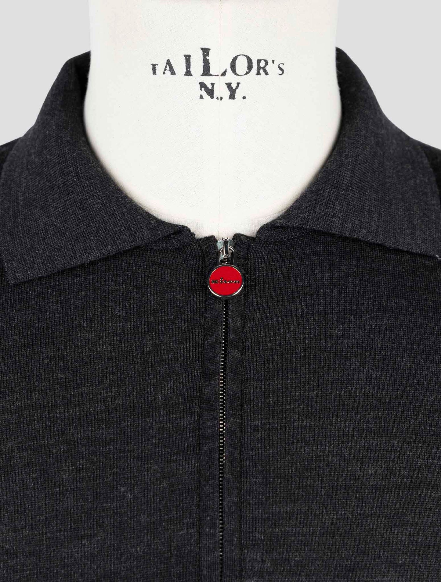 Kiton Dark Gray Wool Sweater Polo