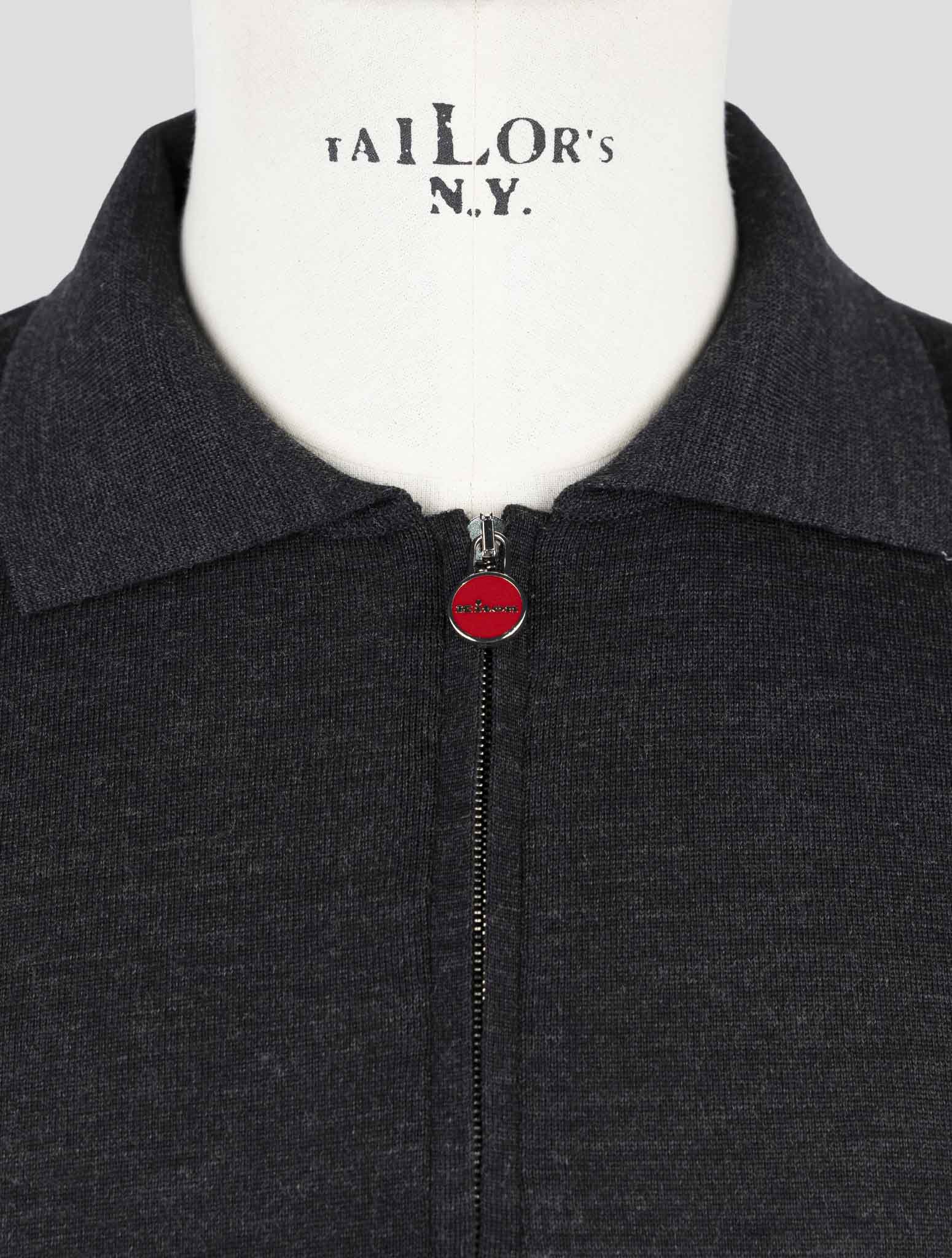 Kiton Dark Gray Wool Sweater Polo