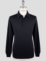Kiton Dark Blue Wool Sweater Polo