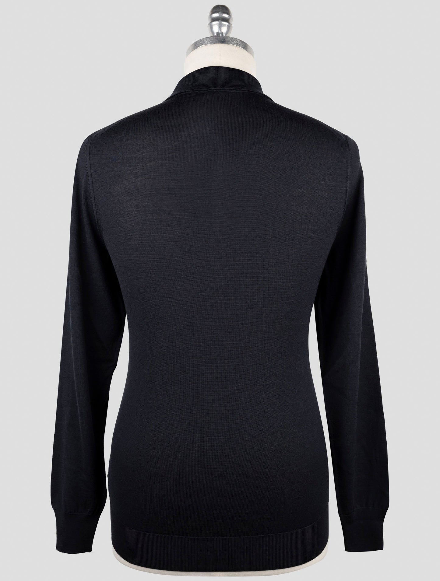 Kiton Dark Blue Wool Sweater Polo