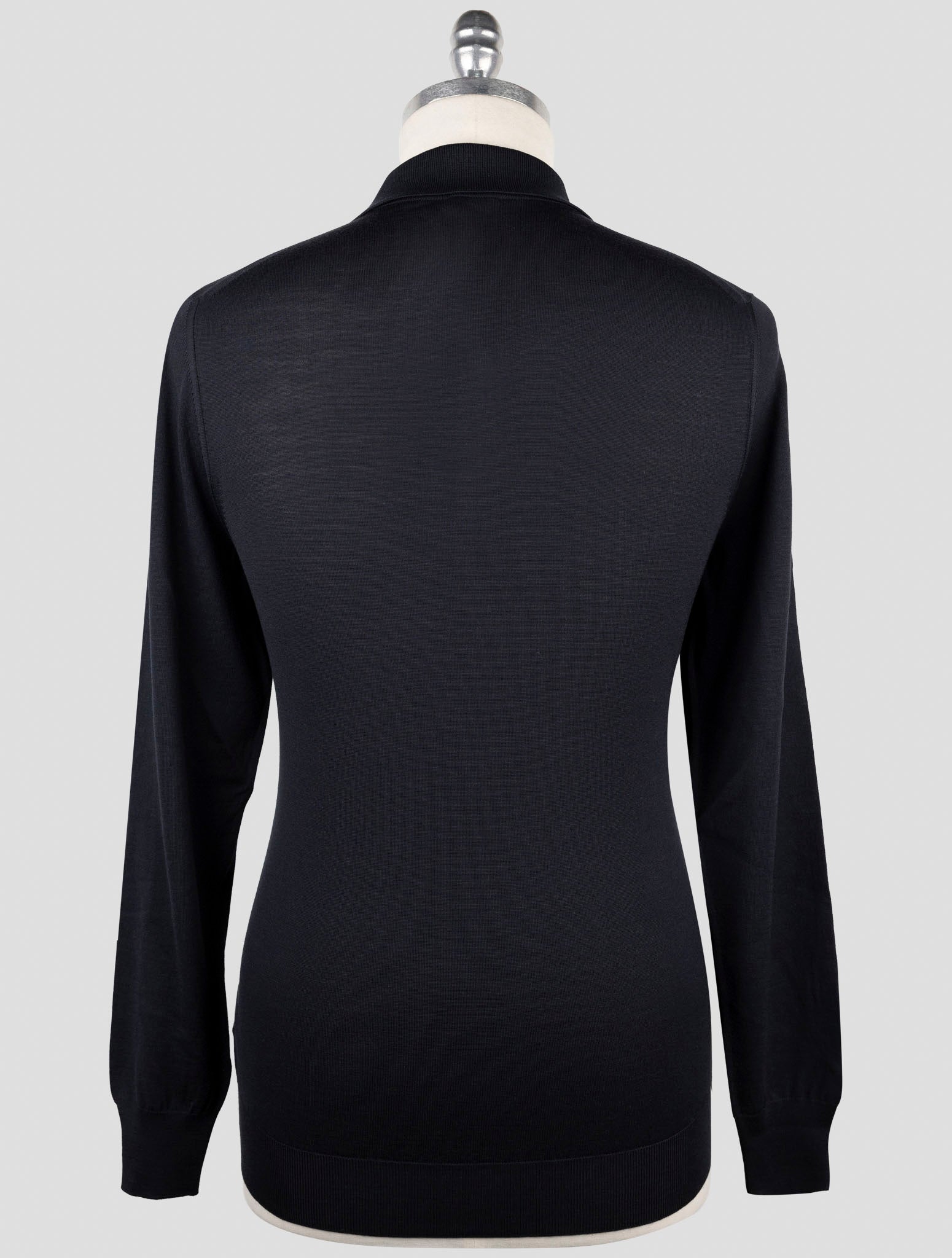Kiton Dark Blue Wool Sweater Polo