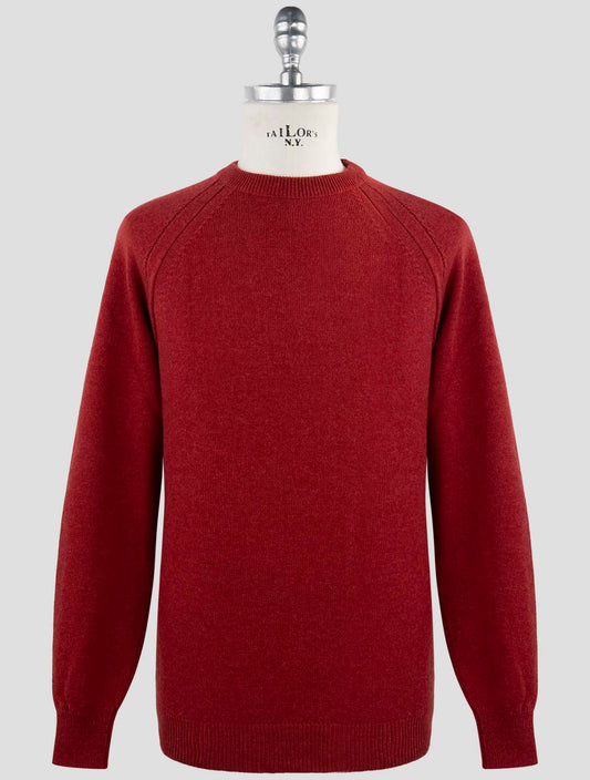 Kiton Red Cashmere Sweater Crewneck