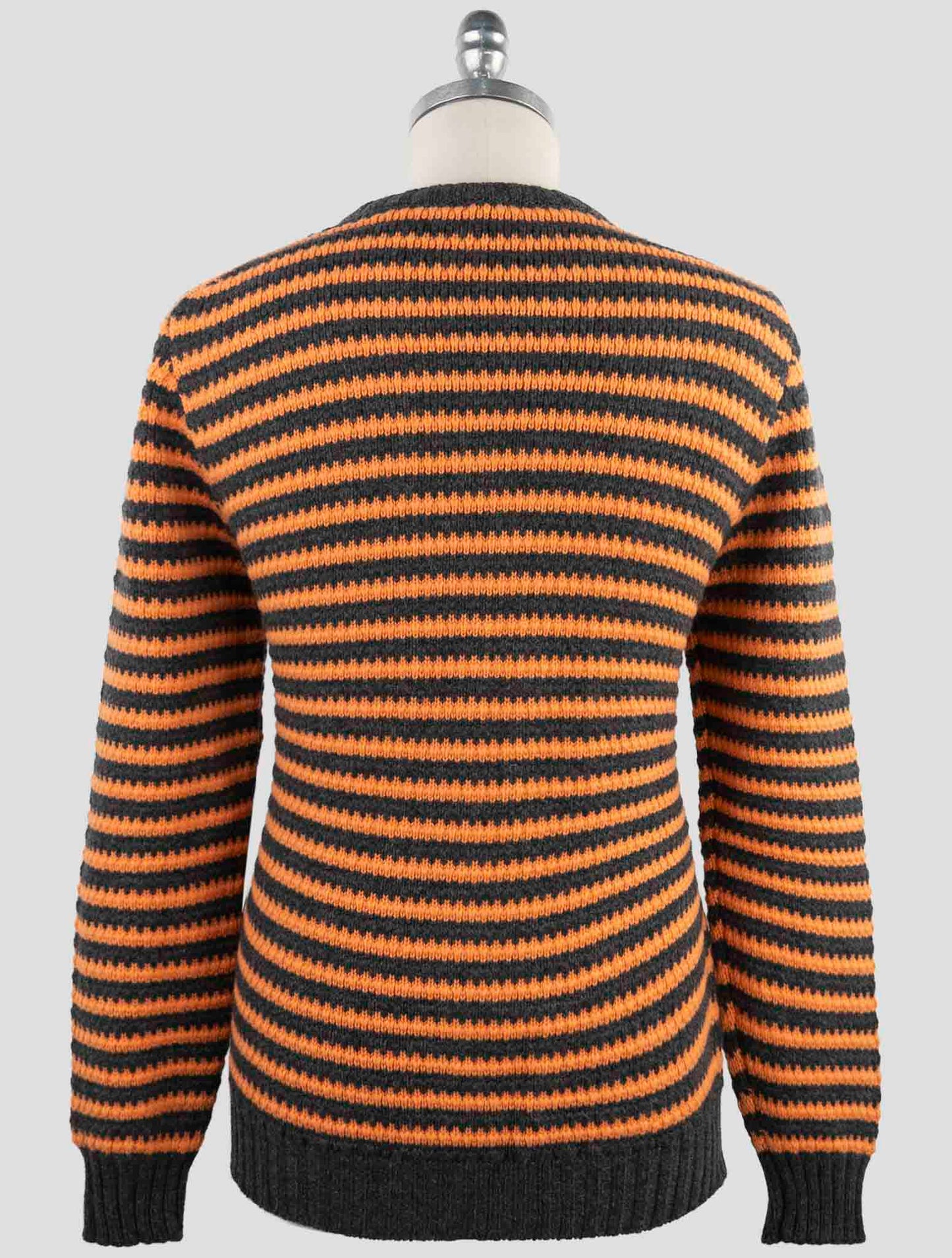 Kiton Orange Gray Cashmere Sweater Crewneck