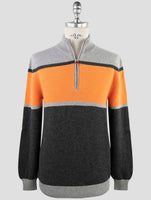 Kiton Multicolor Wool Sweater Half Zip