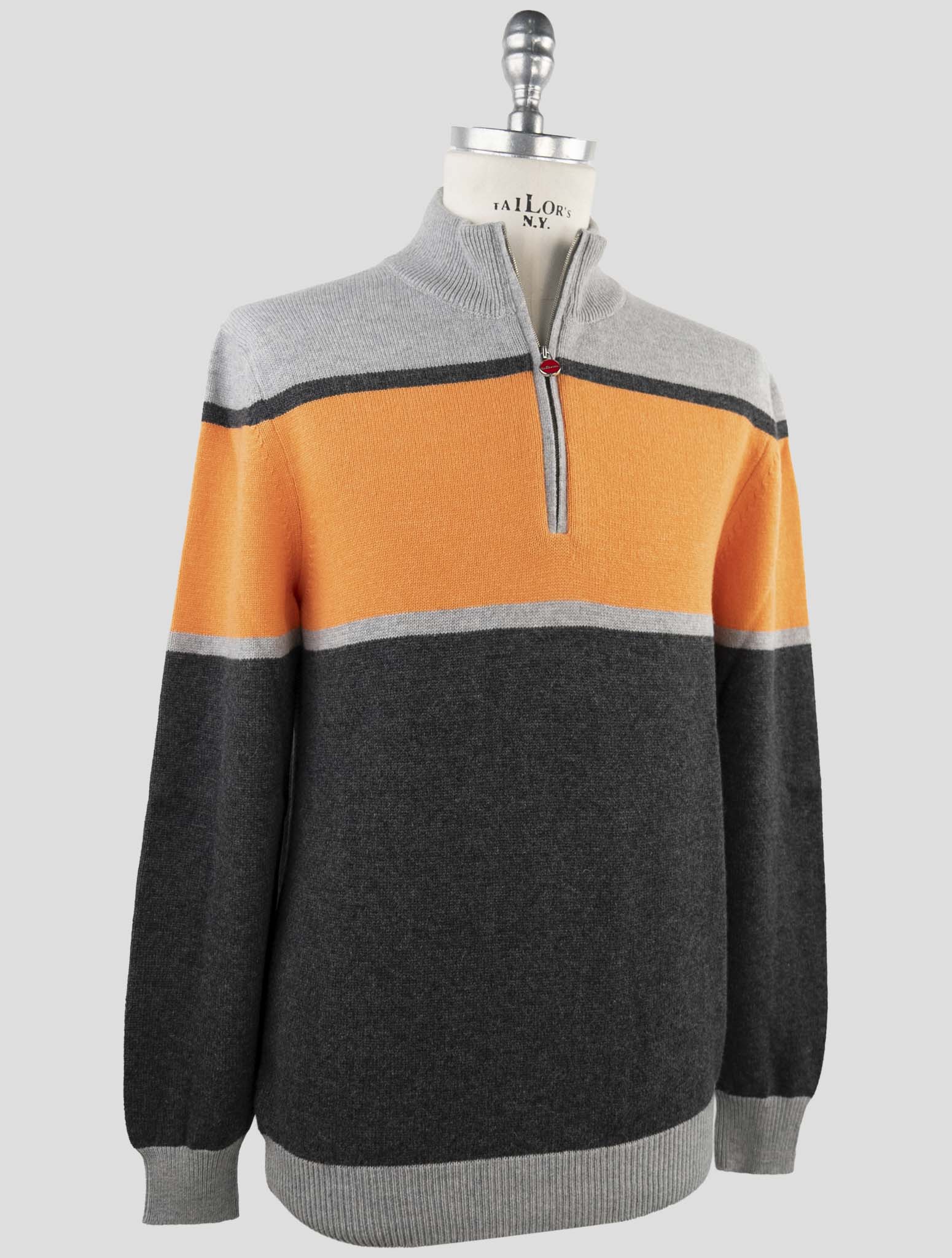 Kiton Multicolor Wool Sweater Half Zip