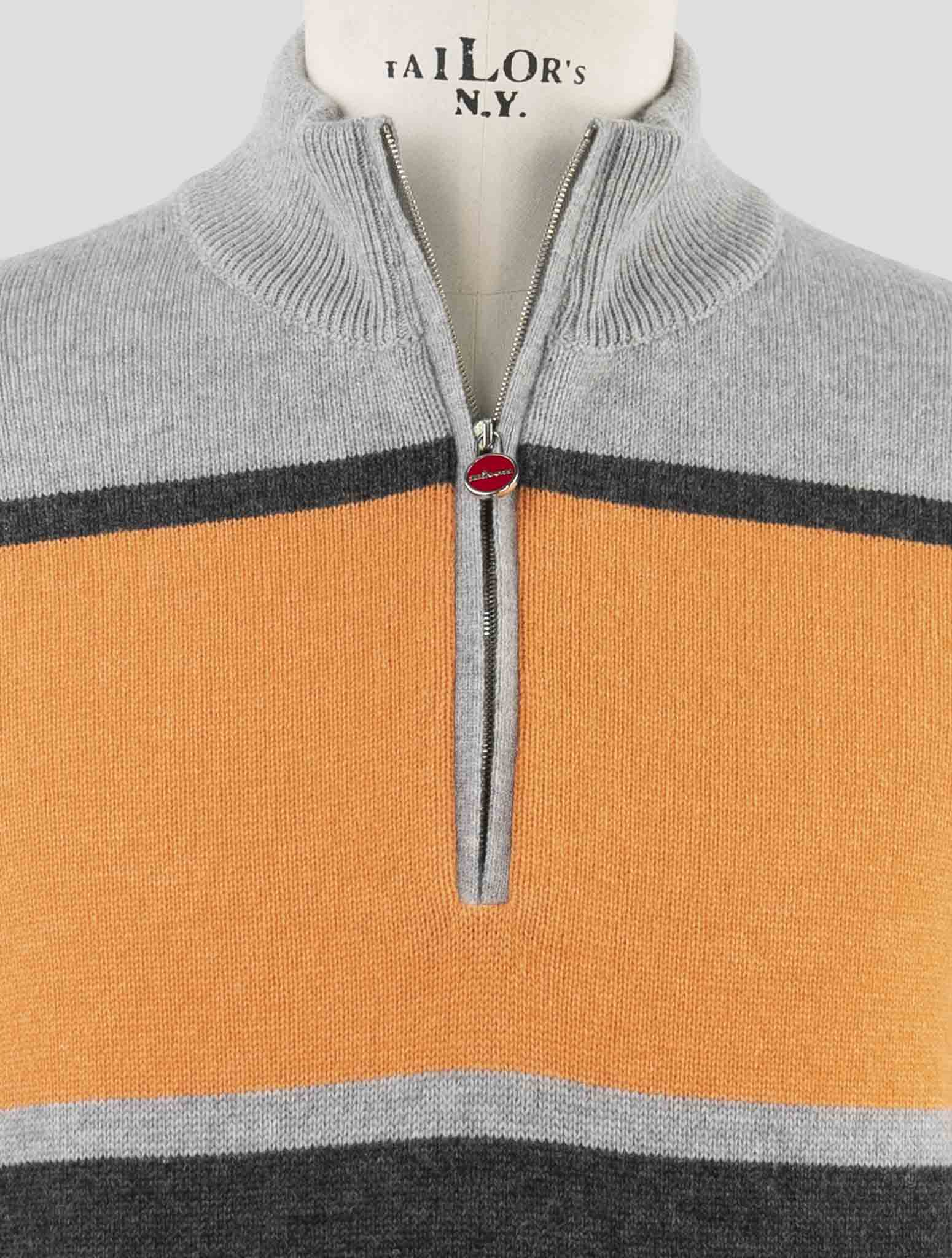 Kiton Multicolor Wool Sweater Half Zip