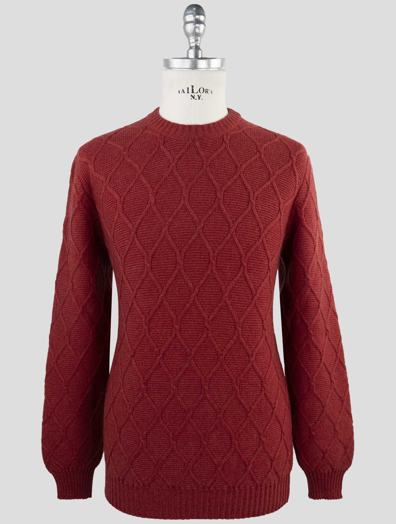 Kiton Red Cashmere Sweater Crewneck
