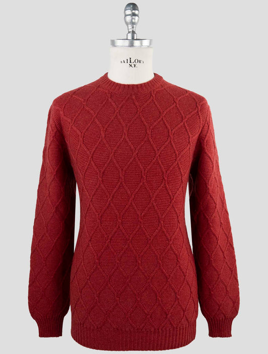 Kiton Red Cashmere Sweater Crewneck