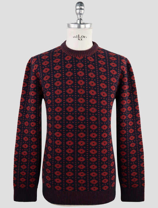 Kiton Red Blue Cashmere Sweater Crewneck