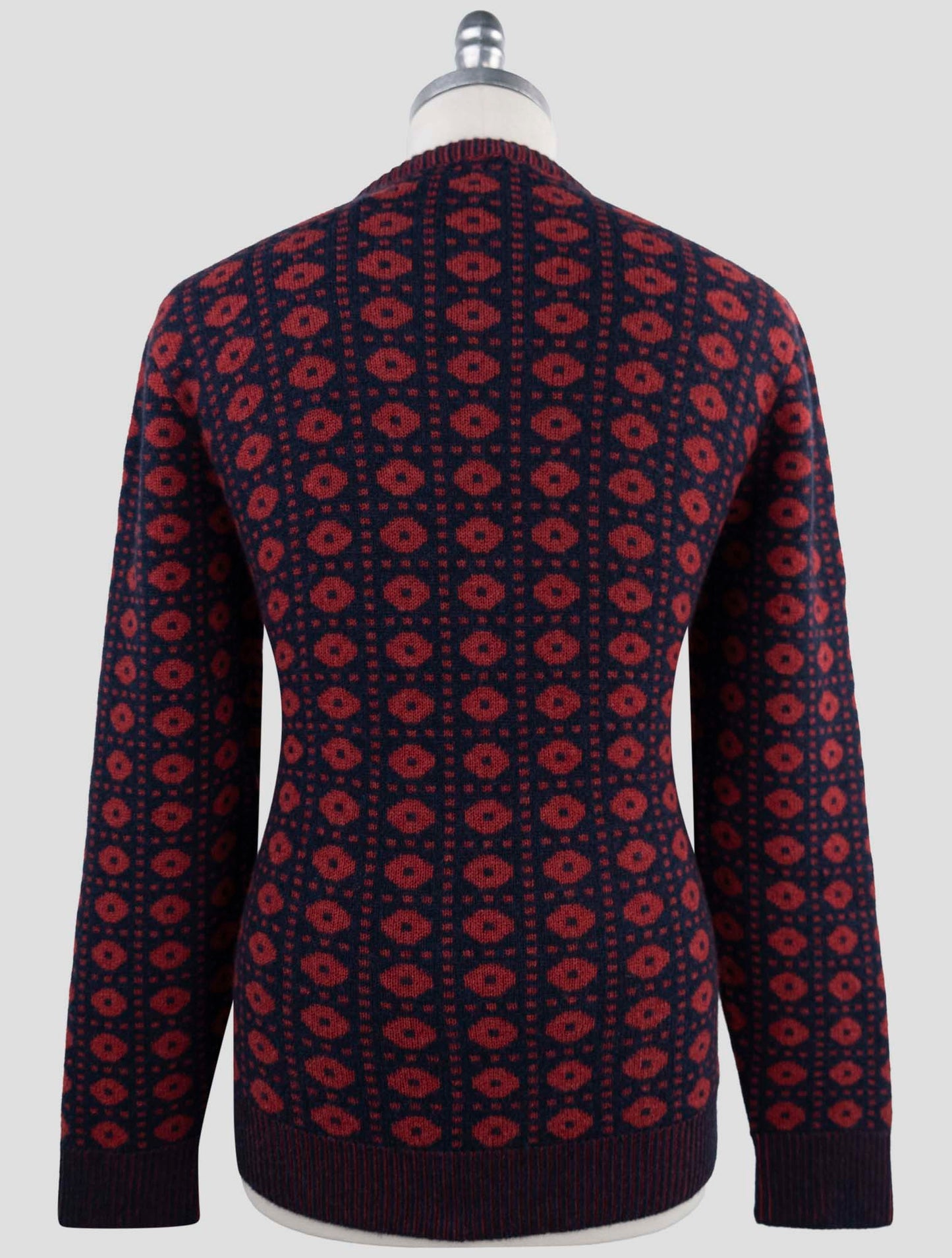 Kiton Red Blue Cashmere Sweater Crewneck