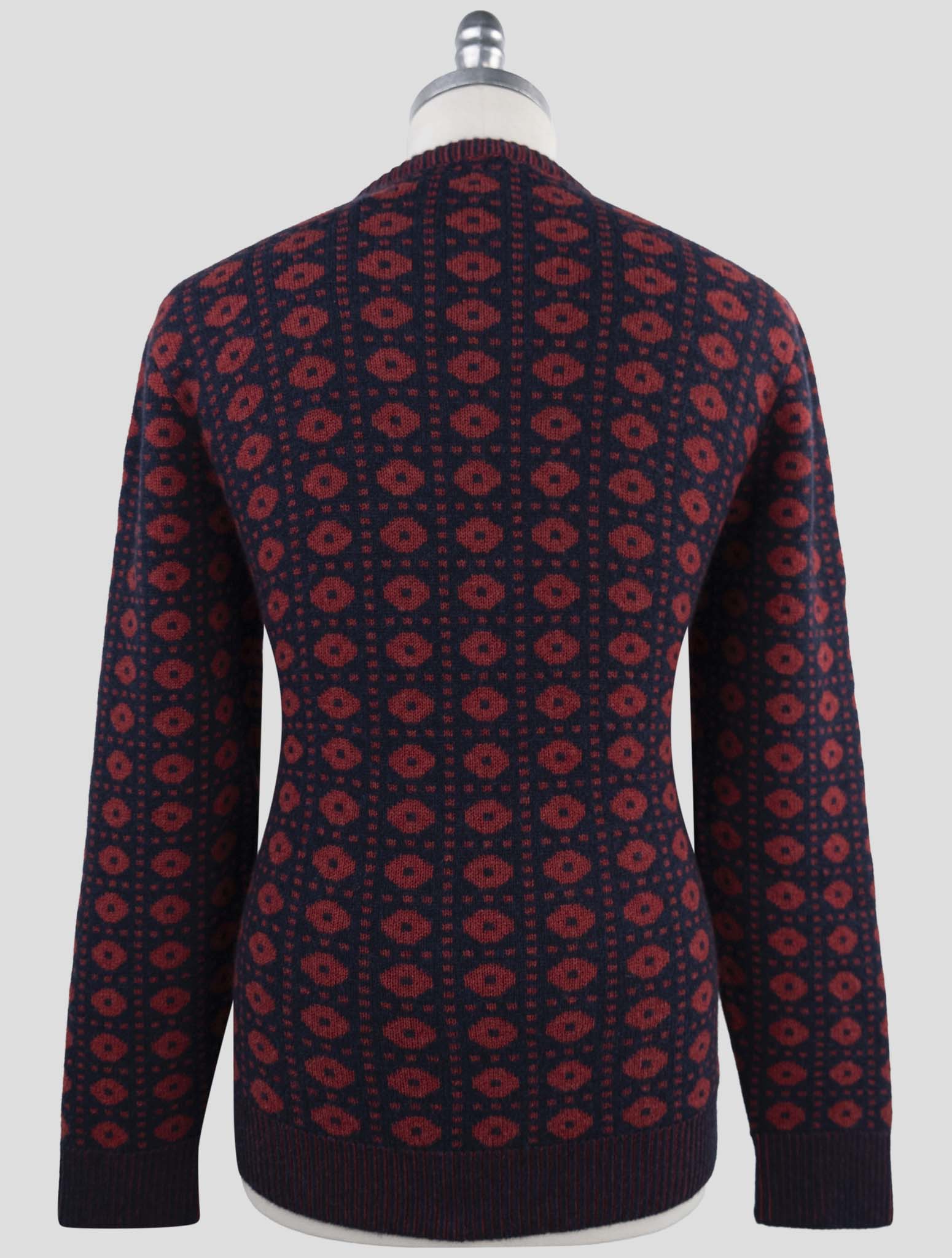 Kiton Red Blue Cashmere Sweater Crewneck