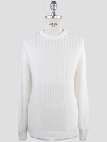 Kiton White Cotton Sweater Crewneck