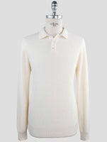 Kiton White Cotton Silk Sweater Polo