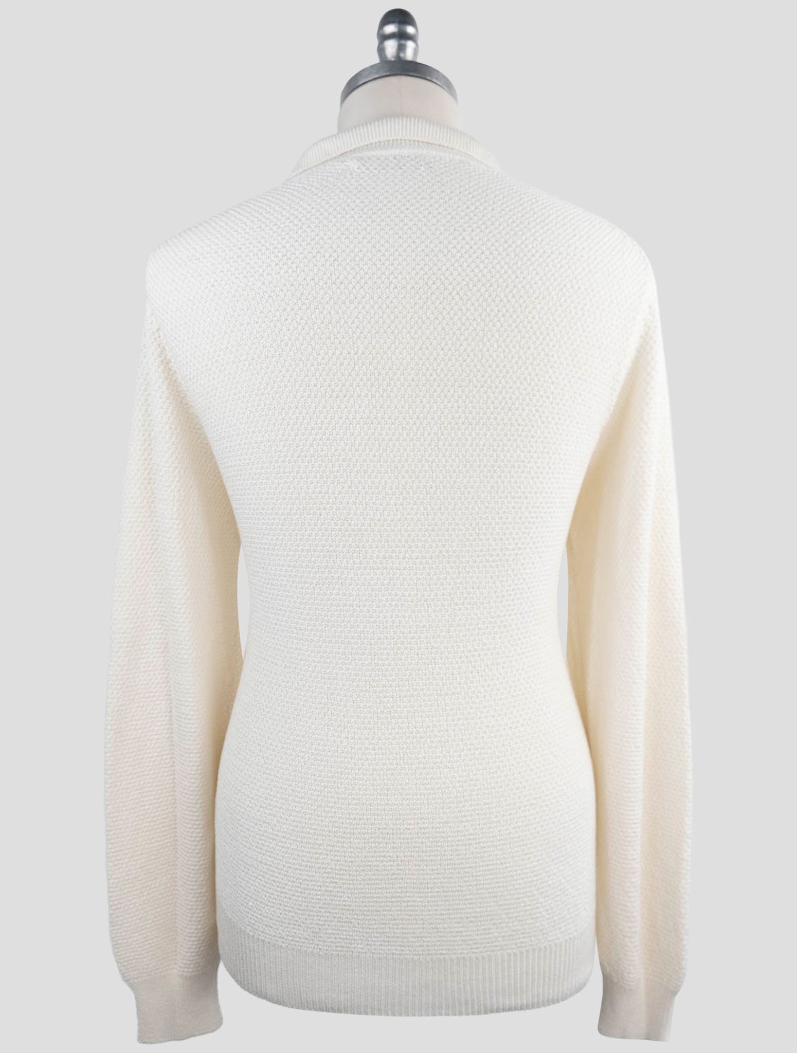 Kiton White Cotton Silk Sweater Polo