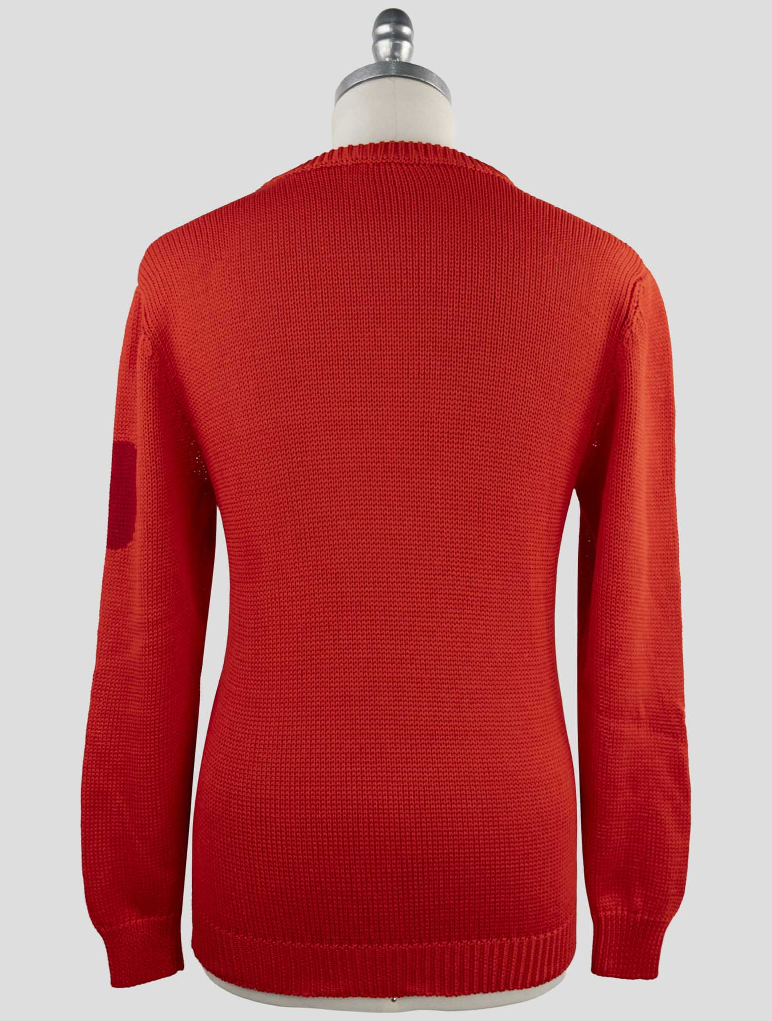 Kiton Red Cotton Sweater Crewneck