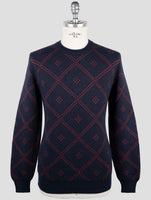 Kiton Red Blue Cashmere Sweater Crewneck