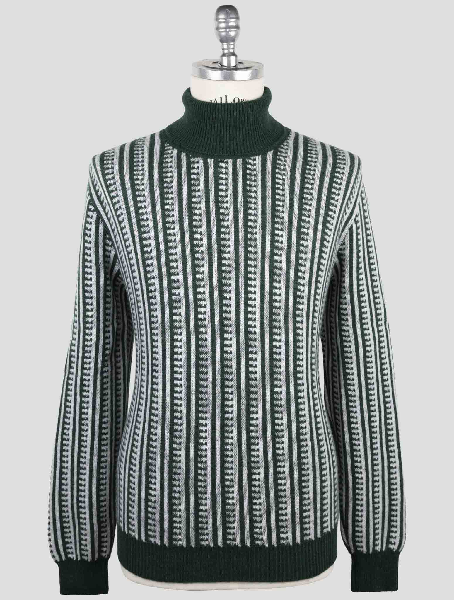 Kiton Green Gray Cashmere Sweater Turtleneck