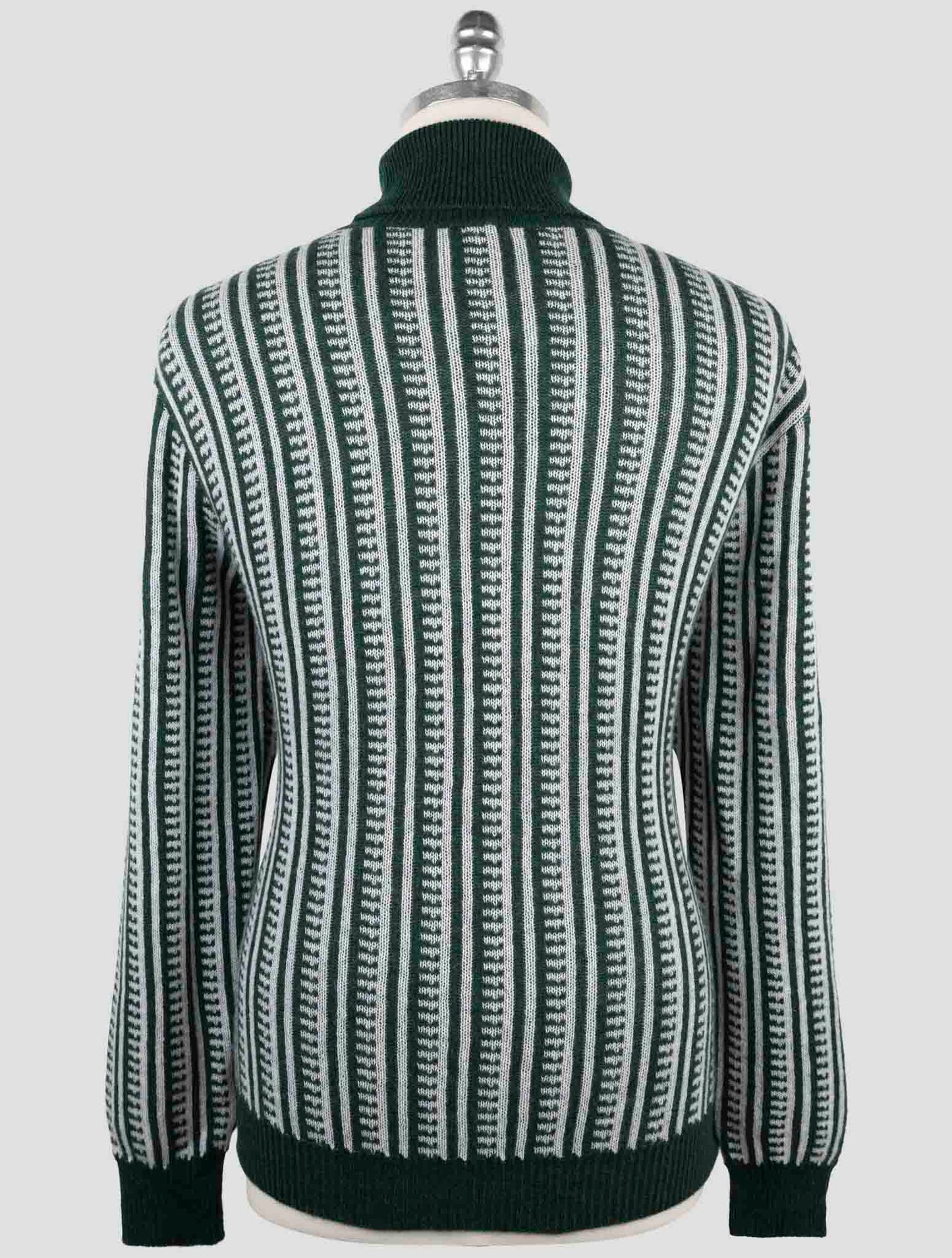Kiton Green Gray Cashmere Sweater Turtleneck