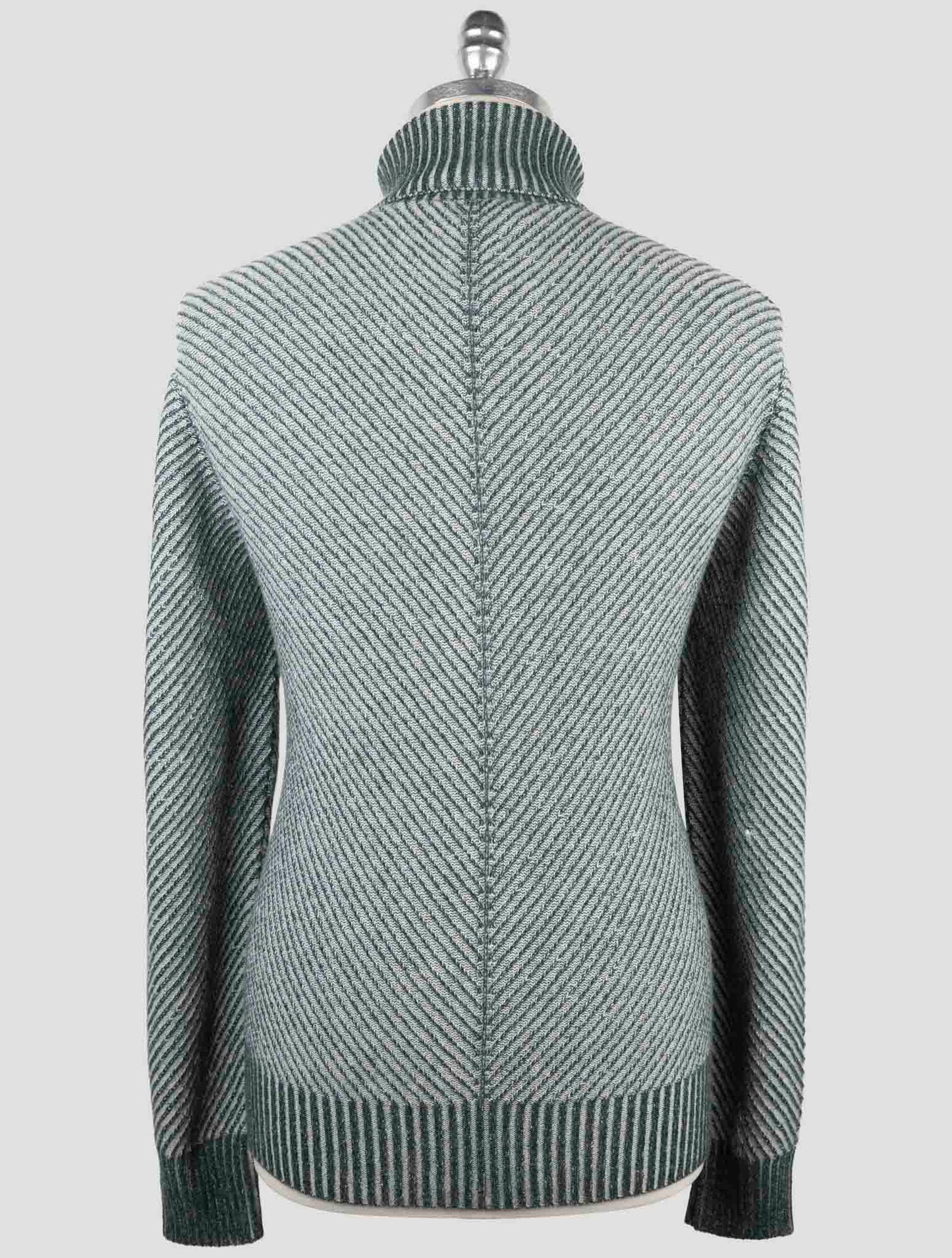 Kiton Green Gray Cashmere Sweater Turtleneck