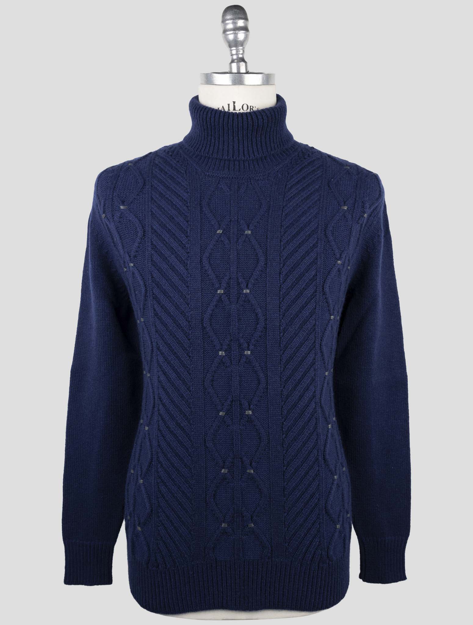 Kiton Blue Cashmere Sweater Turtleneck