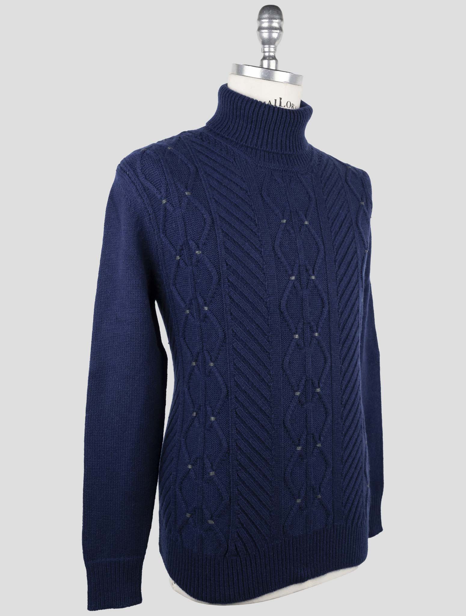 Kiton Blue Cashmere Sweater Turtleneck