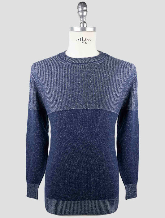 Kiton Gray Blue Cashmere Sweater Crewneck
