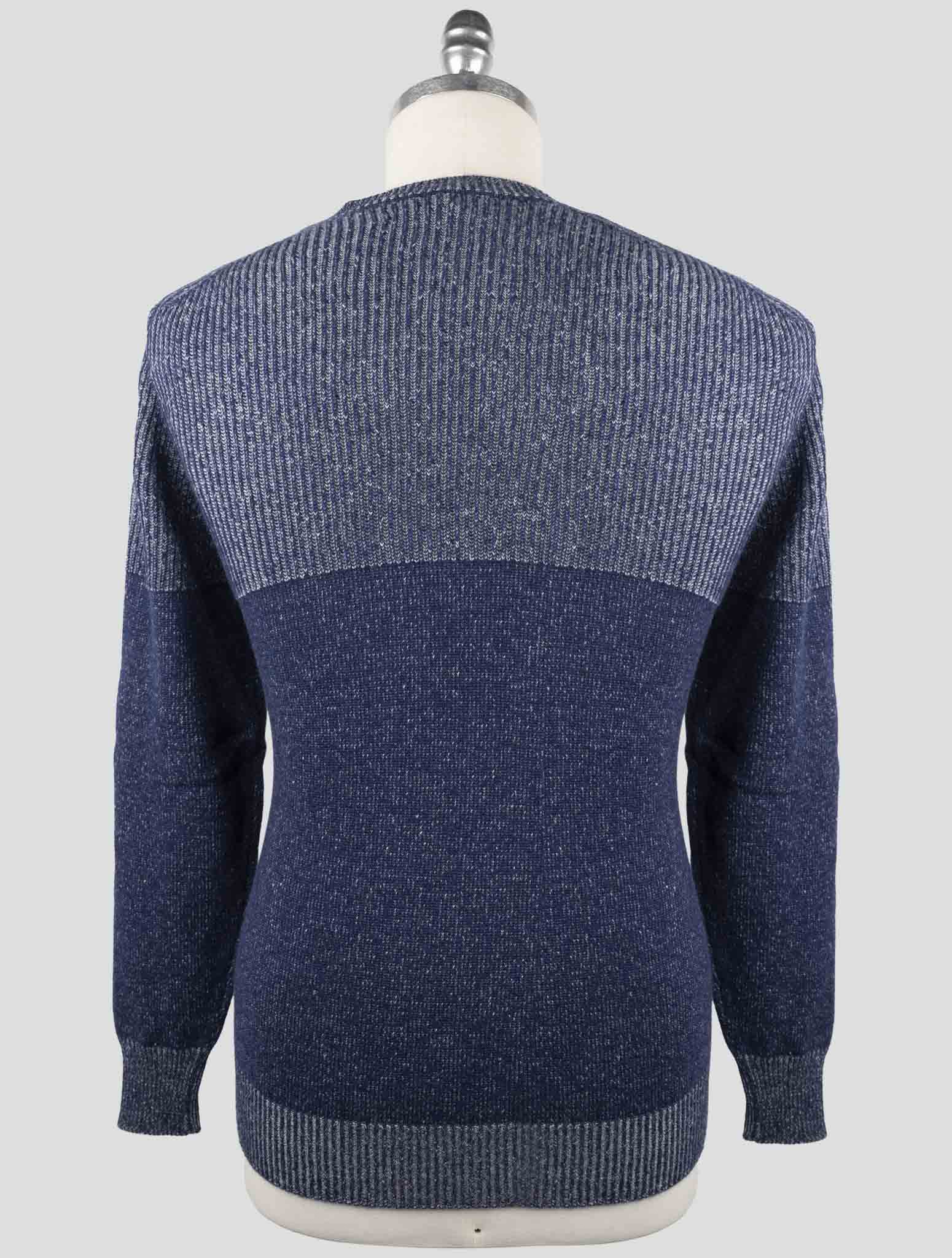 Kiton Gray Blue Cashmere Sweater Crewneck