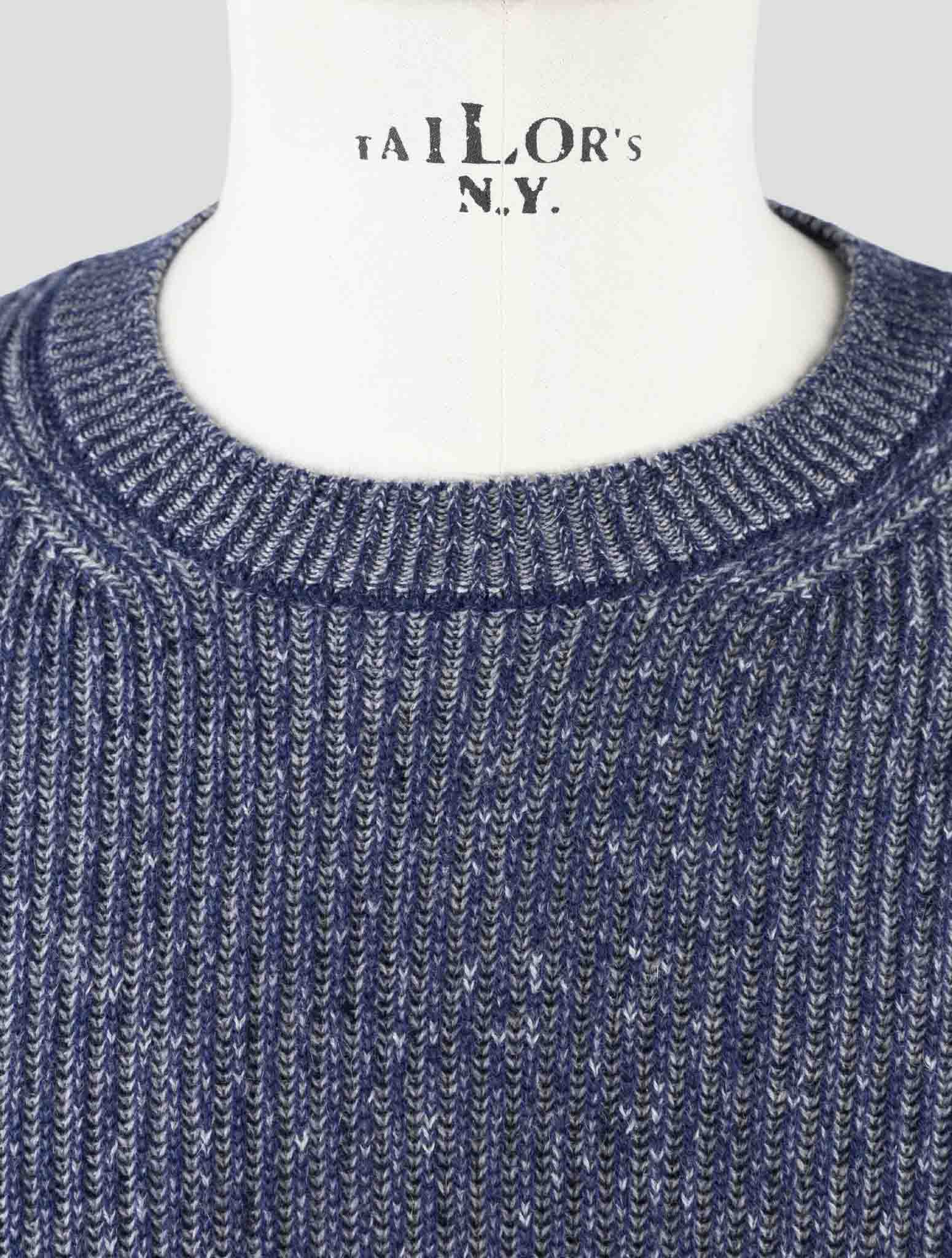 Kiton Gray Blue Cashmere Sweater Crewneck
