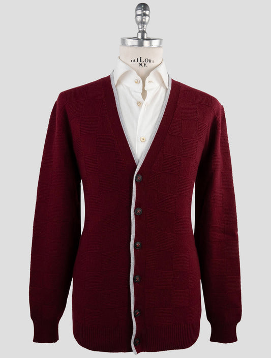 Kiton Burgundy Cashmere Sweater Cardigan