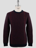Kiton Red Blue Cashmere Sweater Crewneck