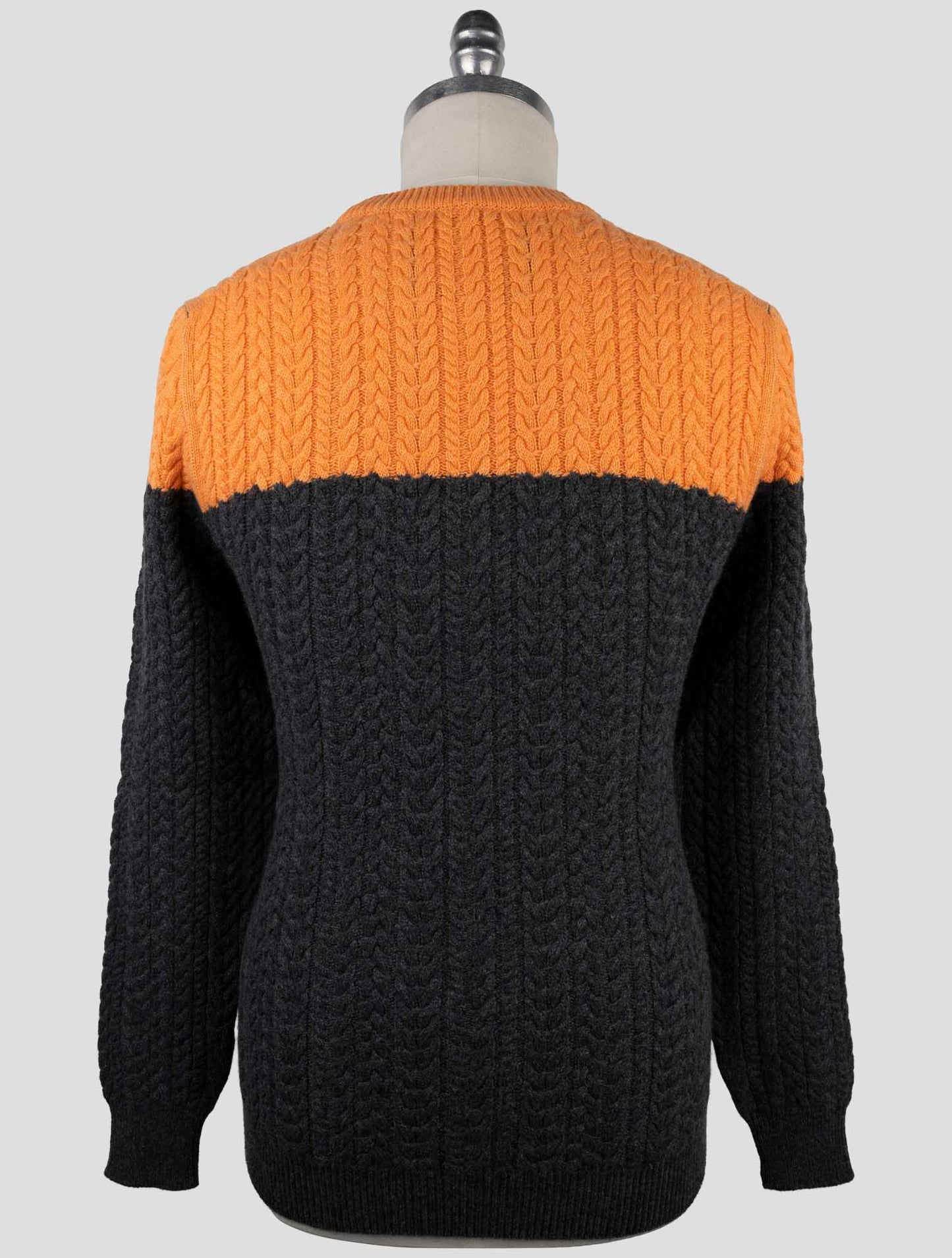 Kiton Orange Gray Cashmere Sweater Crewneck