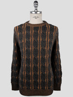 Kiton Orange Gray Cashmere Sweater Crewneck