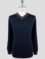 Kiton Blue Cashmere Sweater V-Neck