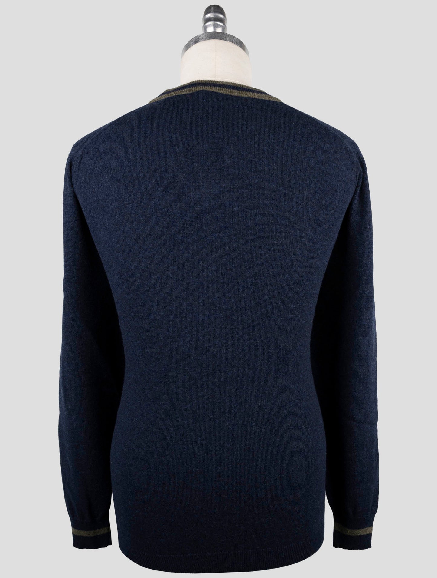 Kiton Blue Cashmere Sweater V-Neck