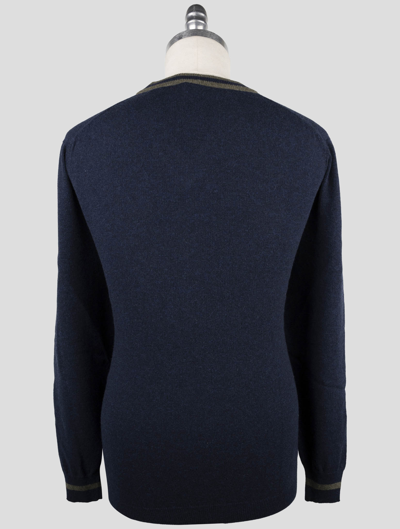 Kiton Blue Cashmere Sweater V-Neck