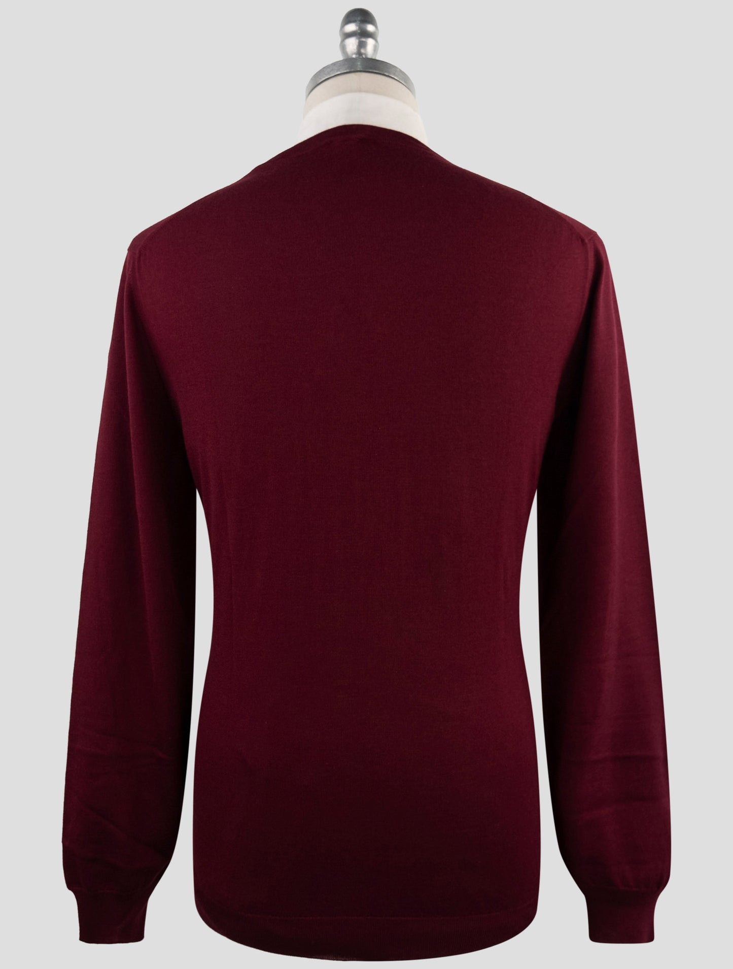 Kiton Burgundy Cashmere Silk Sweater V-Neck