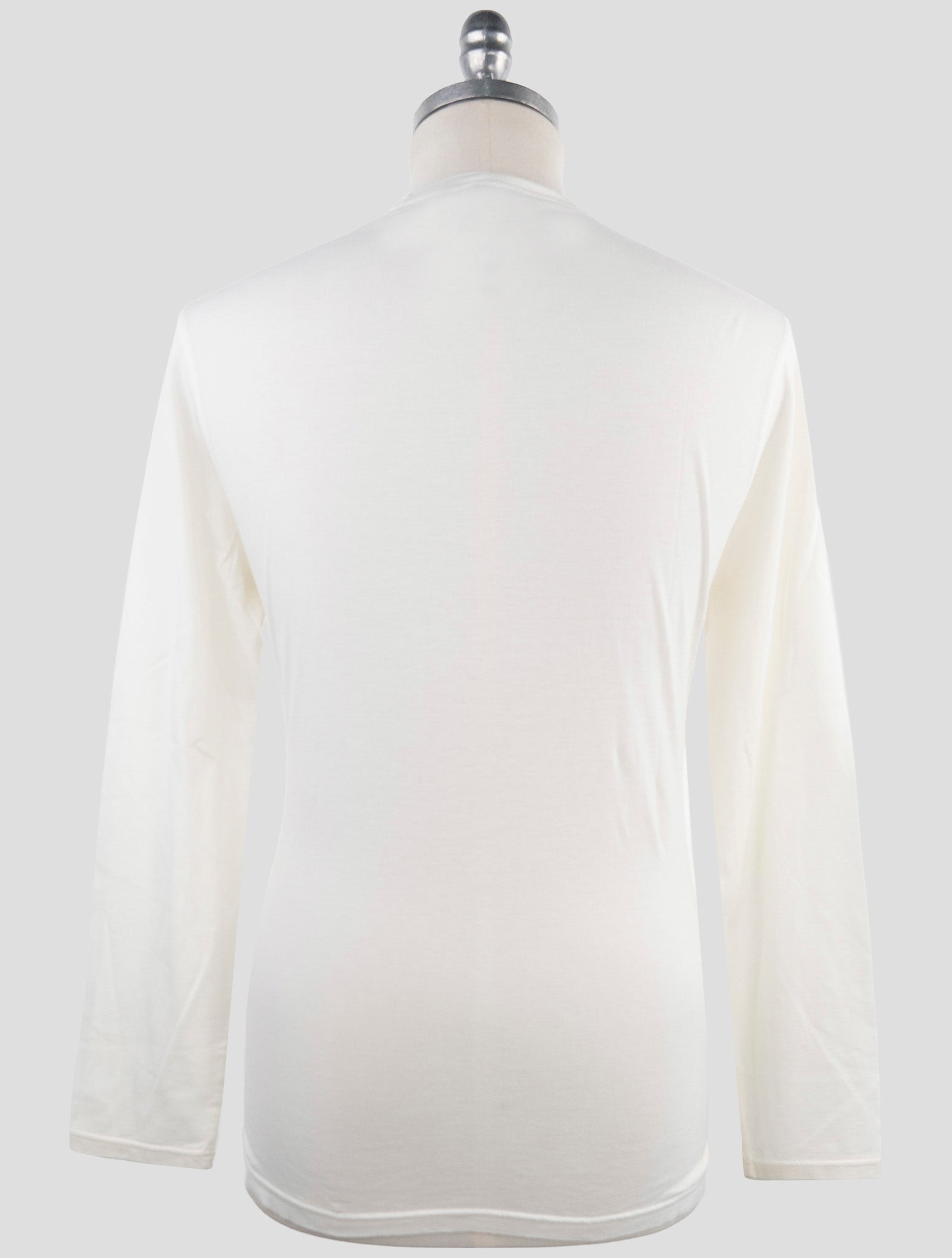 Kiton White Cotton Cashmere Sweater Crewneck