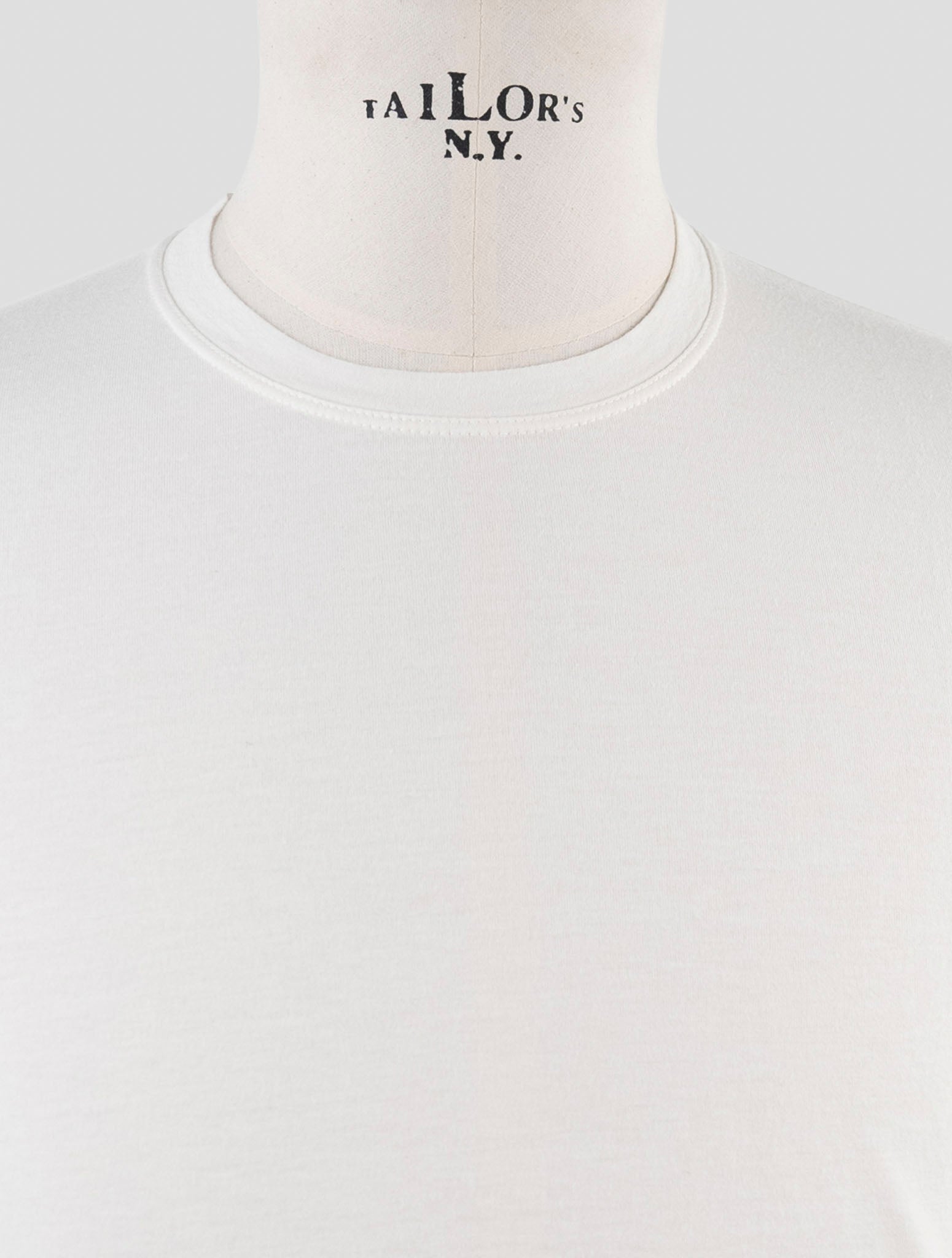 Kiton White Cotton Cashmere Sweater Crewneck