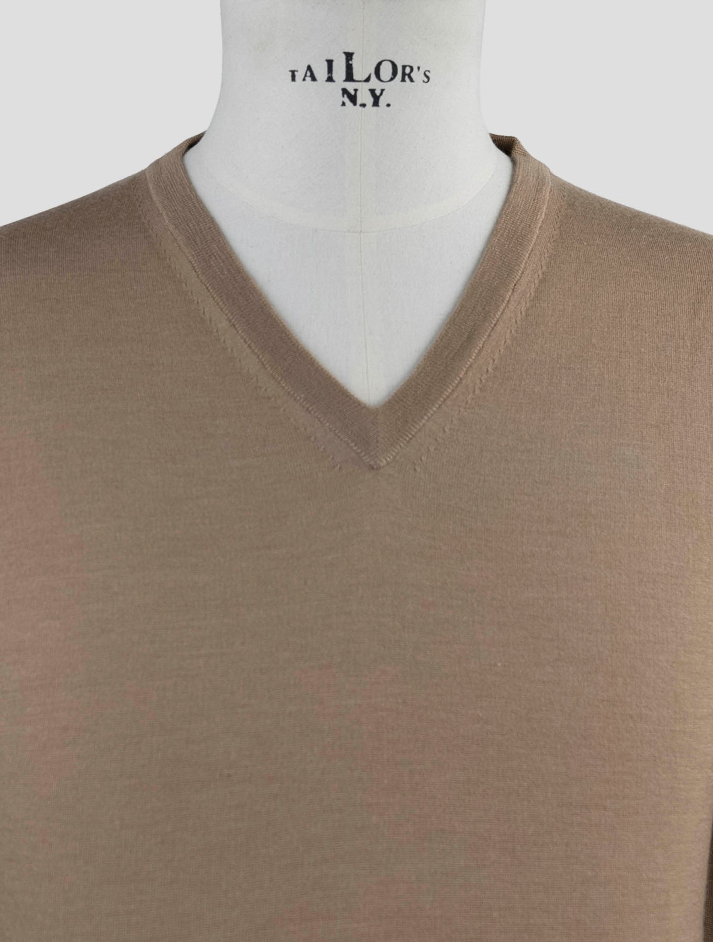 Kiton Brown Cashmere Silk Sweater V-Neck