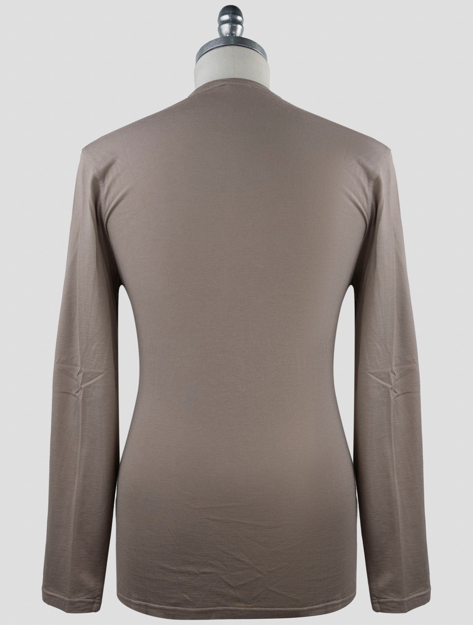 Kiton Taupe Cotton Cashmere Sweater Crewneck