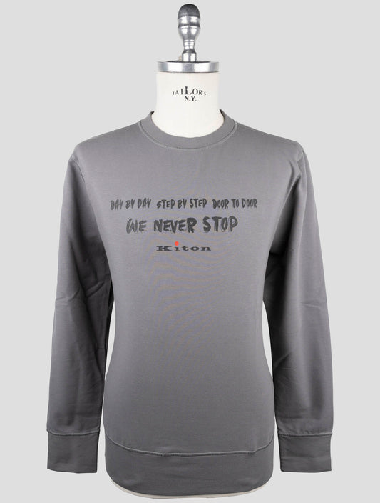 Kiton Gray Cotton Ea Sweater Crewneck