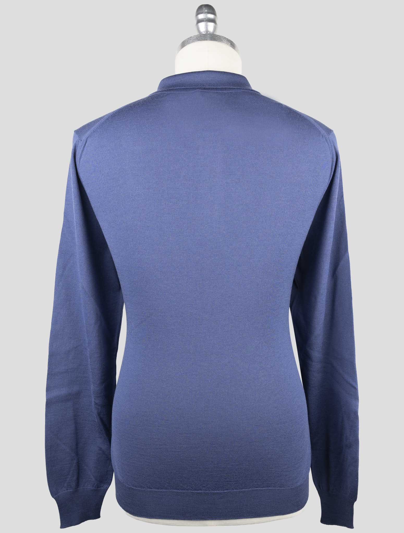 Kiton Blue Wool Sweater Polo