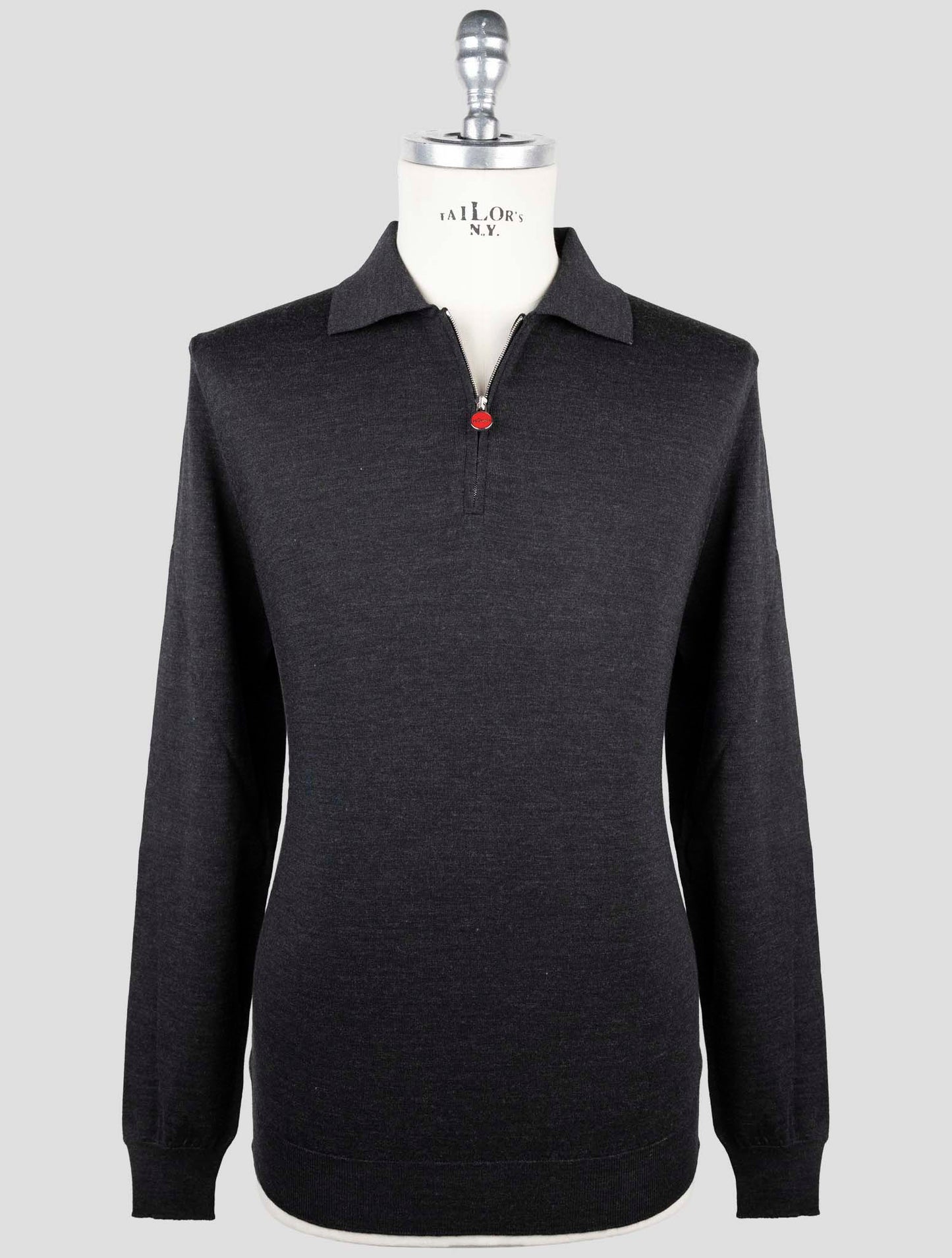 Kiton Dark Gray Wool Sweater Polo
