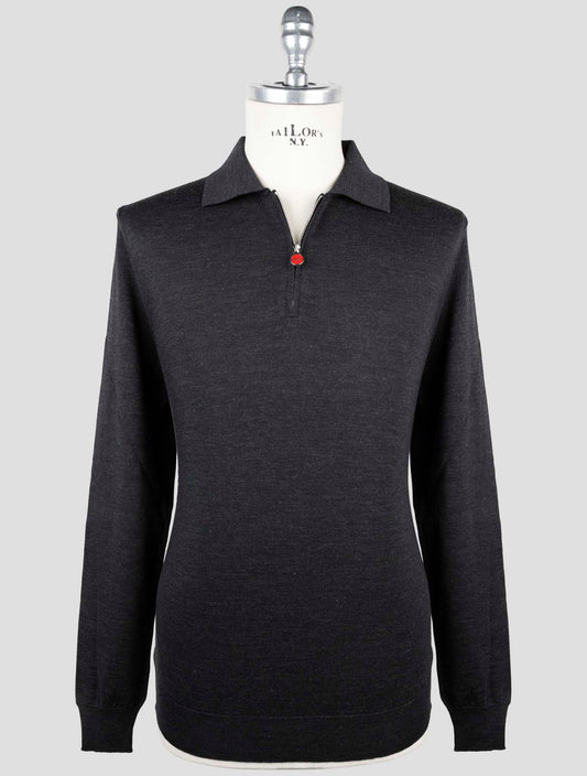 Kiton Dark Gray Wool Sweater Polo