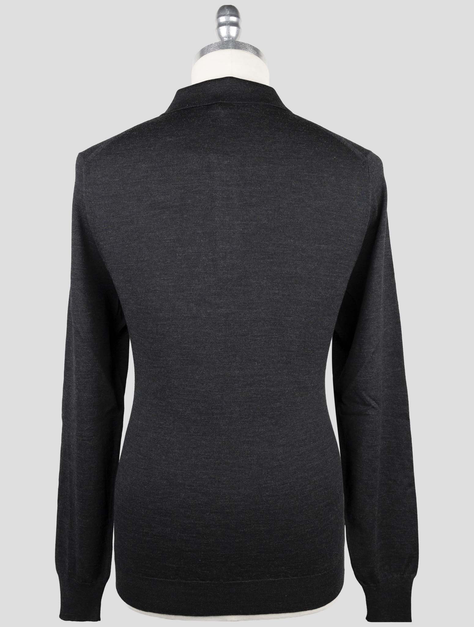 Kiton Dark Gray Wool Sweater Polo