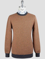 Kiton Gray Orange Cashmere Sweater Crewneck