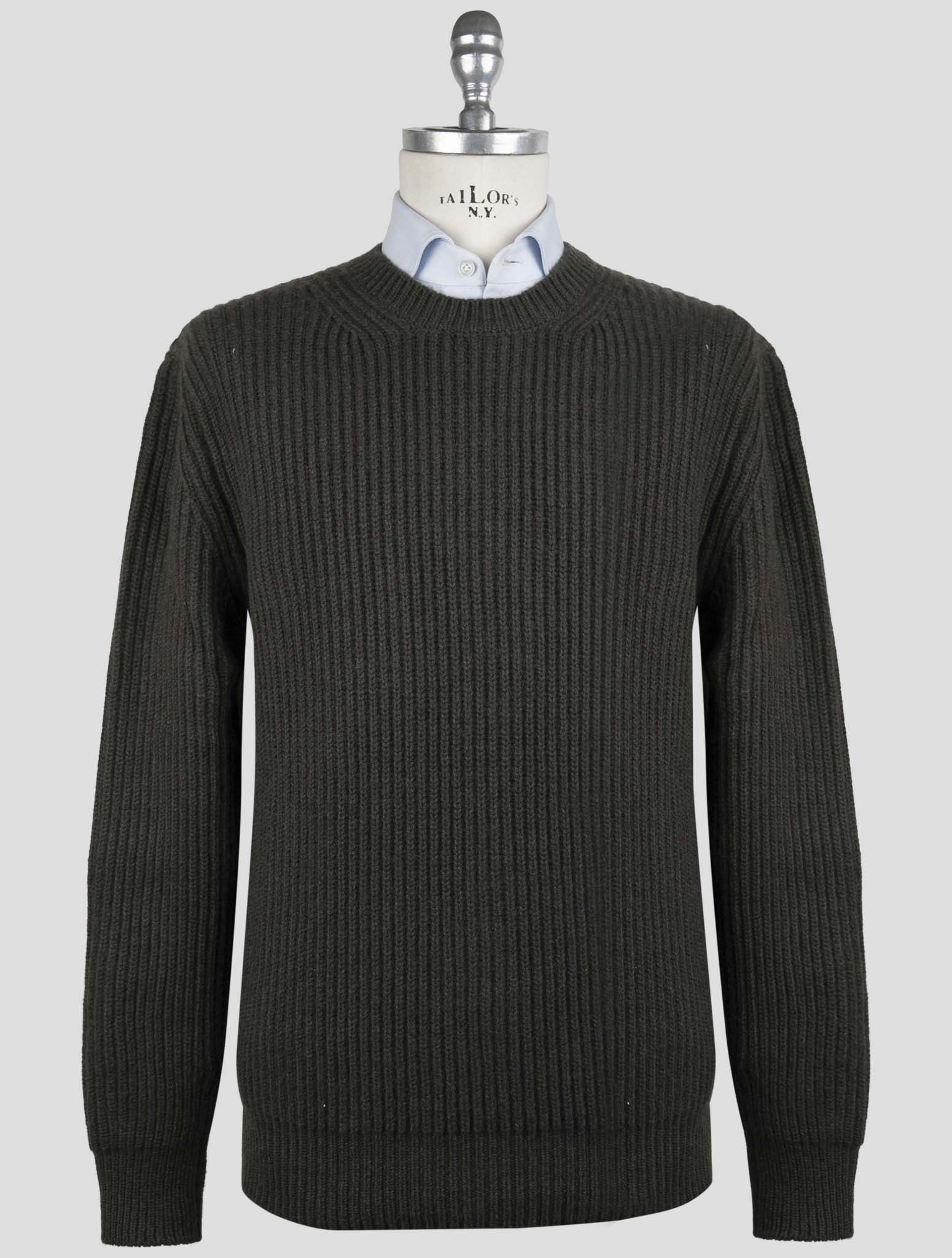 Kiton Green Cashmere Sweater Crewneck